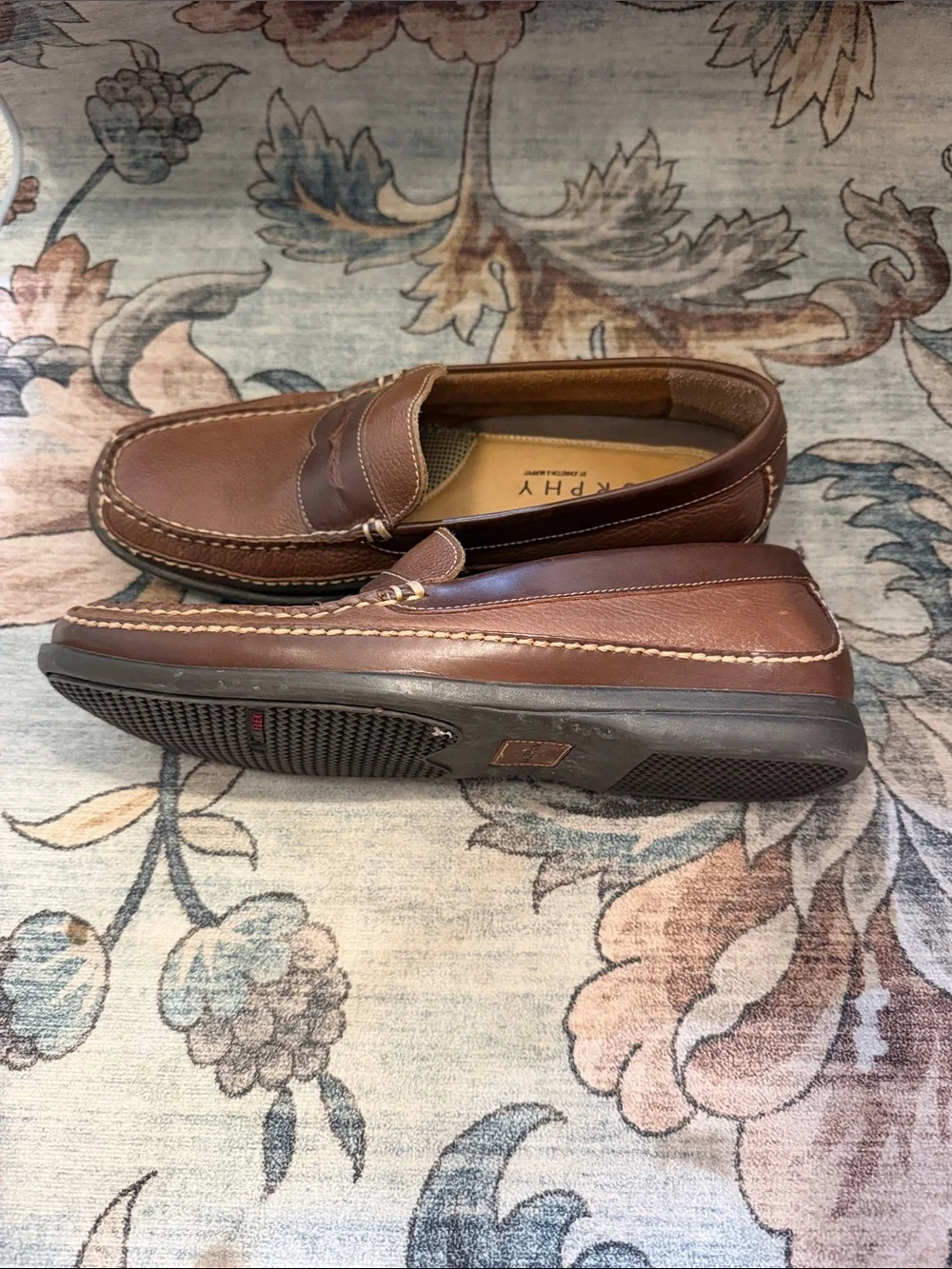 Men's Brown Leather Penny Loafers by J.M. U.R. P.